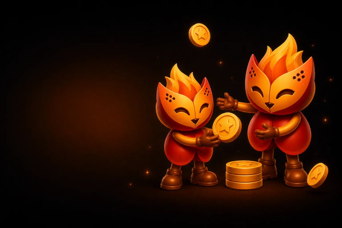 Betablo mascots sharing rewards with a friend